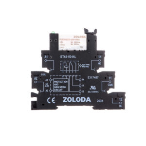 Interface electromecánica 6,2 mm a tornillo, 1 contacto inversor, salida de 250 Volt, 1×6 A, relé 12 VCC